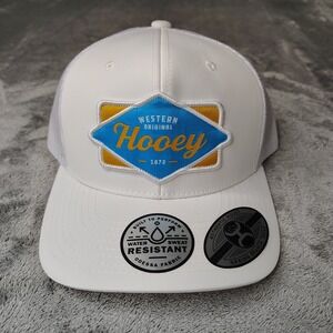 Hooey Western Original White Blue Diamond Snapback Adjustable Water‎ Resistant